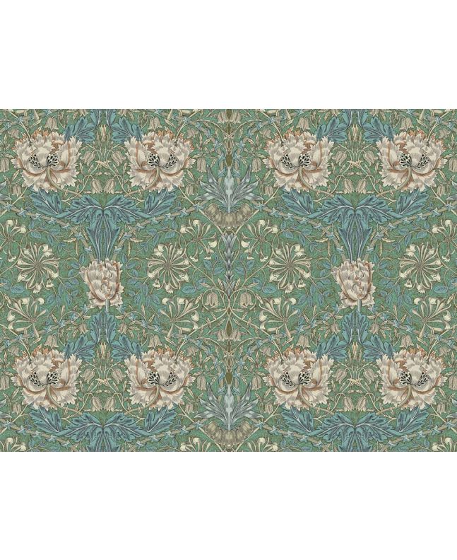 William Morris Honeysuckle Cotton Panama, Seaspray