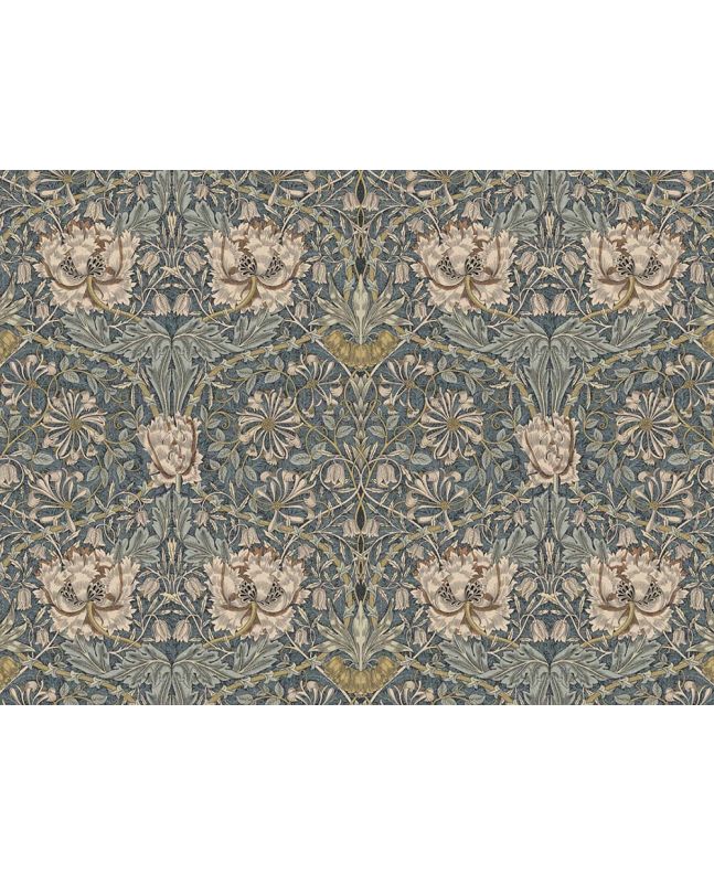 William Morris Honeysuckle Cotton Panama, Steel