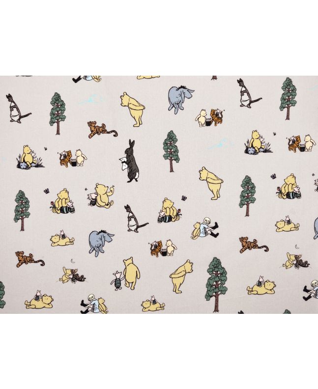Winnie The Pooh Friends Cotton Percale Print, Taupe