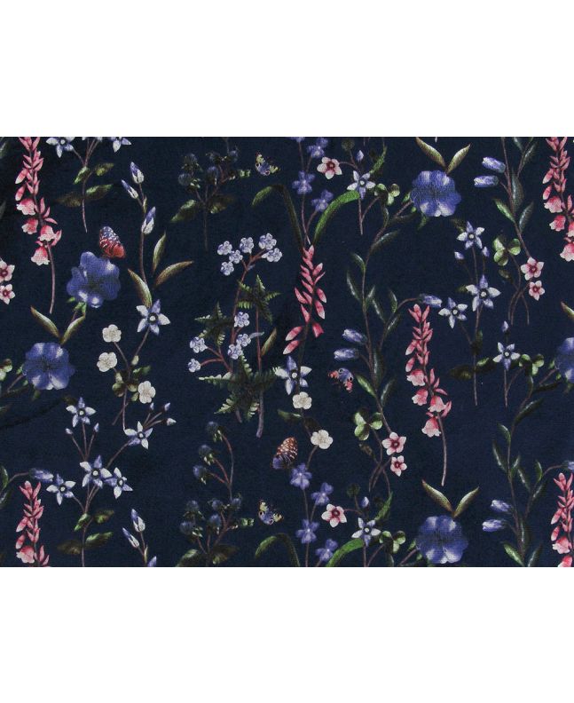 Winter Garden Plush Stretch Velour, Navy