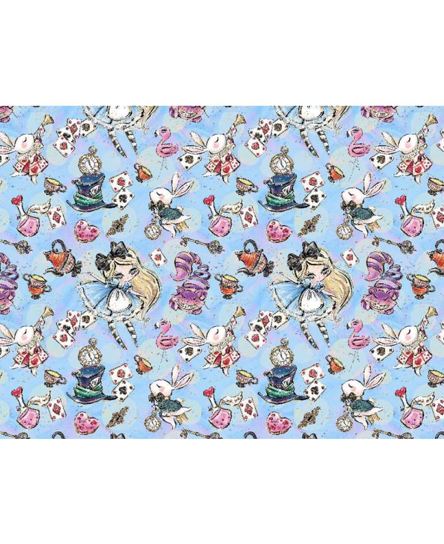 Wonderland Dance Cotton Print, Sky