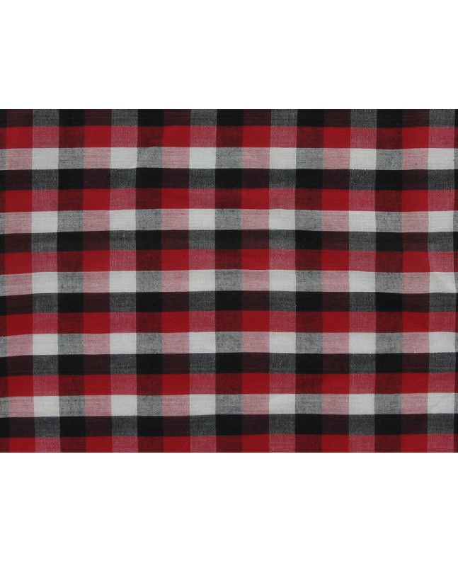Large Woven Check, Black and Red