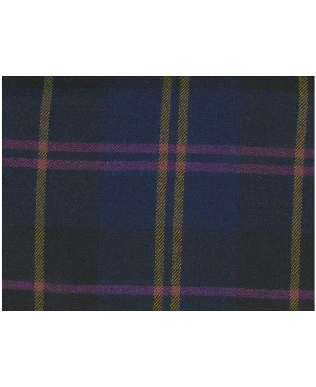 Wool Plaid, Navy with Fuchsia and Gold