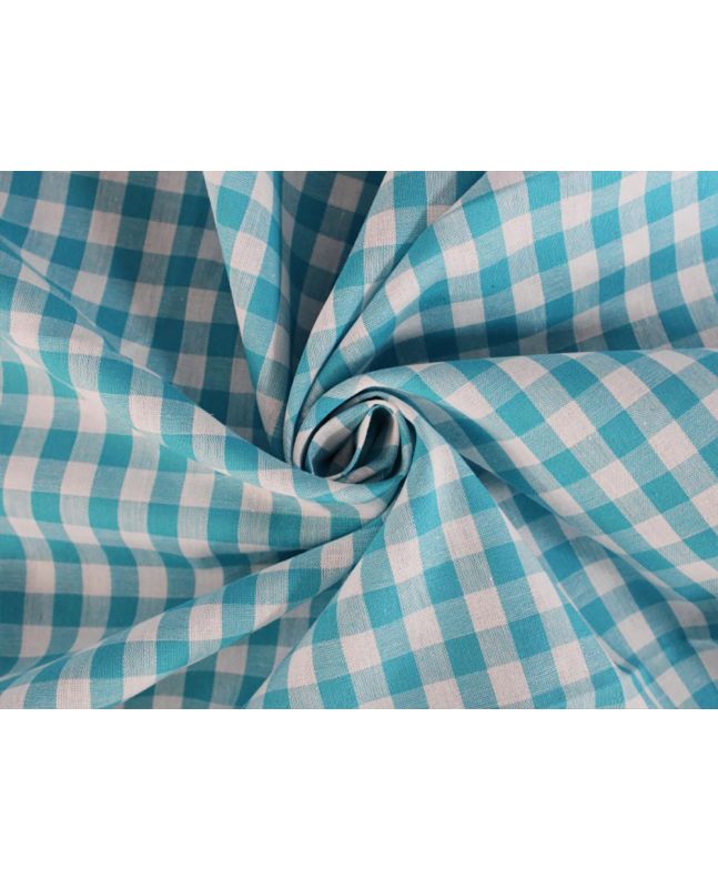 Woven Cotton 1cm Check, Azure