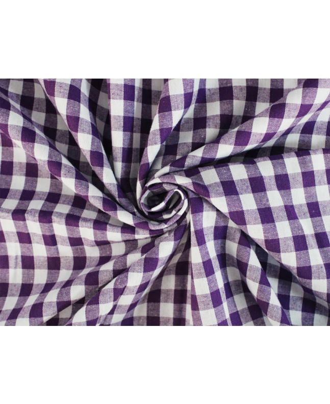 Woven Cotton 1cm Check, Purple