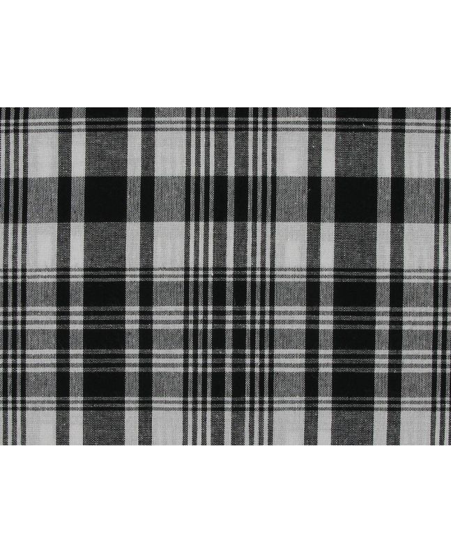 Woven Cotton Madras Check, Black