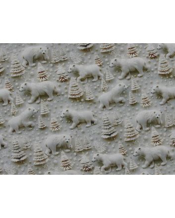 3D Fantasy Cotton Print, Christmas Polar Bears