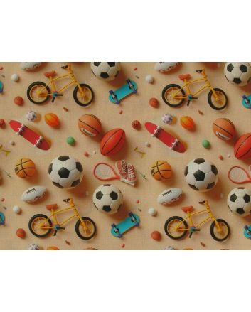 3D Fantasy Cotton Print, Sports, Orange