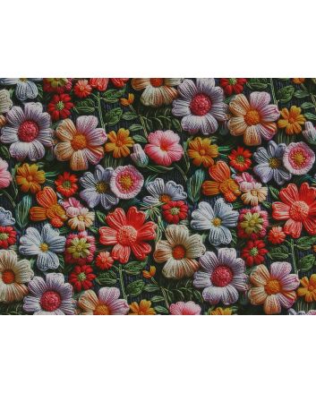 3D Fantasy Cotton Print, Summer Daisies