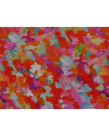 Abstract Brushstroke Printed Linen Blend