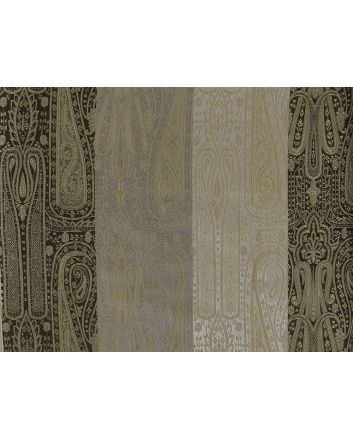 Abstract Floral Stripes Soft Silk Jacquard, Black