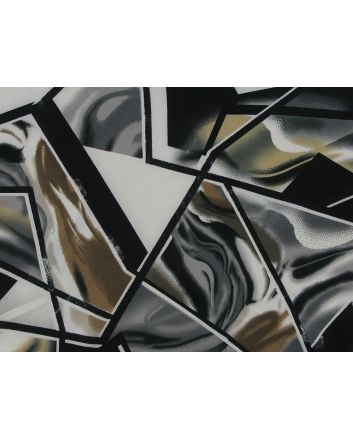 Abstract Swirls Soft Touch Polyester, Silver