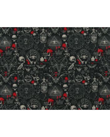Alchemists Notebook Cotton Jersey Print, Black