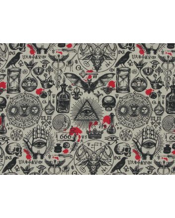 Alchemists Notebook Printed Cotton, Parchment