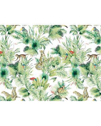 Amazonian Animals Cotton Print, Natural