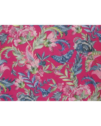 Ambatik Printed Velvet, Cerise