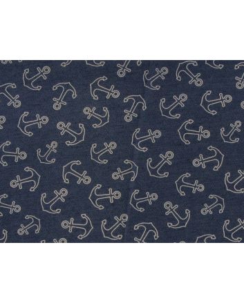 Anchor Printed Stretch Chambray