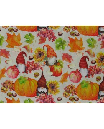 Autumn Gonk Cotton Print, Off White