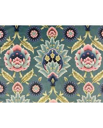 Beaulieu Printed Velvet, Teal
