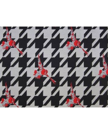 Birds in Flight Houndstooth Jacquard, Red