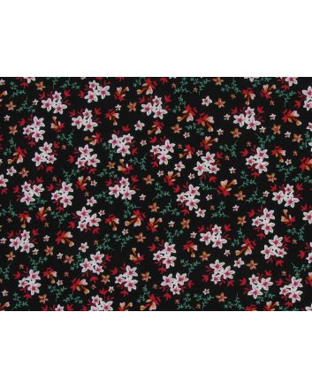 Blossom Bunch Viscose Print, Black