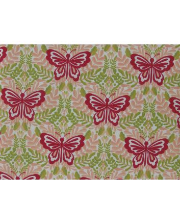 Butterfly Bouquet Polycotton Print, Pink