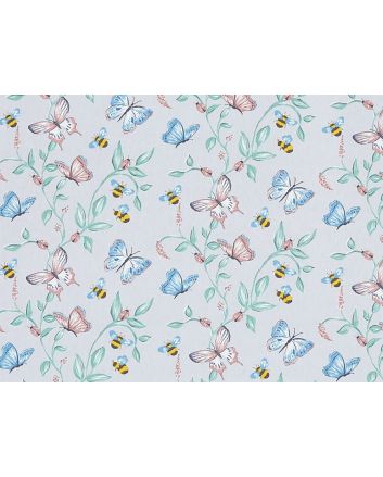 Butterfly Bumblebee Cotton Curtain Fabric, Bon Bon