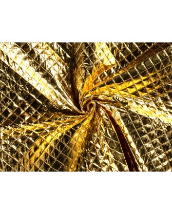 Check Quilted Foil Jacketing, Gold