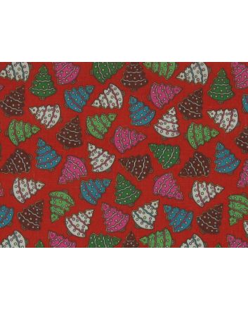 Christmas Cookies Polycotton Print, Red