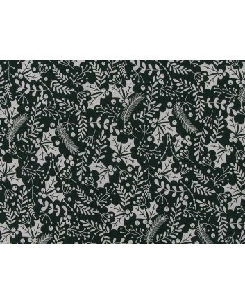 Christmas Holly Silhouette Polycotton Print, Green