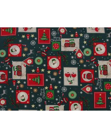 Christmas Owls Cotton Print, Bottle