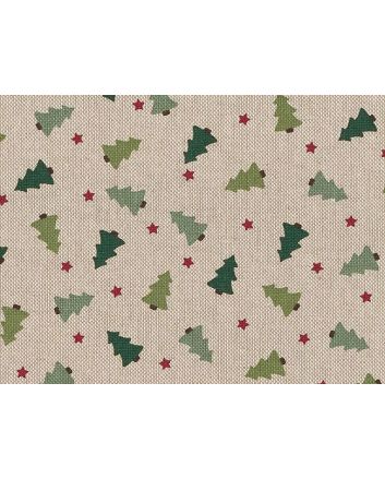 Christmas Tree Stars Cotton Rich Panama