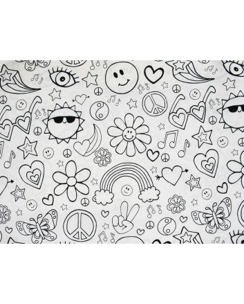 Colour in Cotton Print, Peace and Love