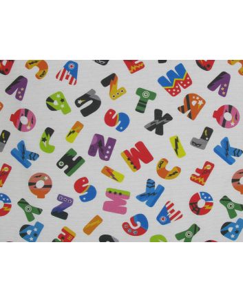 Comic Zazzle Cotton Rich Panama Canvas, Superhero Alphabet