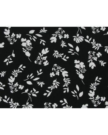 Contour Floral Viscose Print, Black