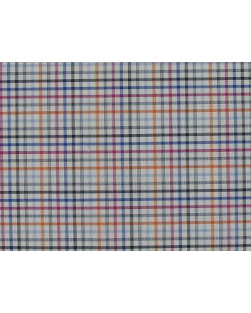Cotton Shirting Multi Check, Orange