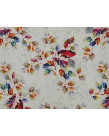 Crystal Smooth Dress Print, Leaf Vines, Cream