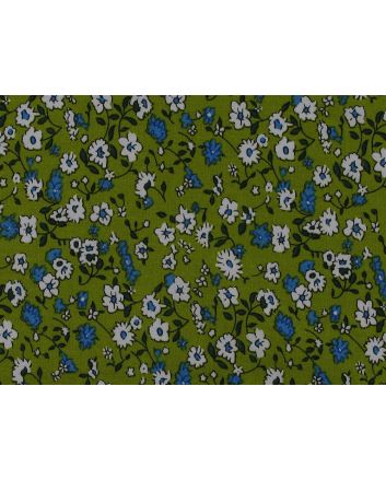 Daisy Parade Viscose Poplin Print, Olive