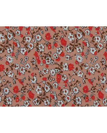 Daisy Parade Viscose Poplin Print, Salmon