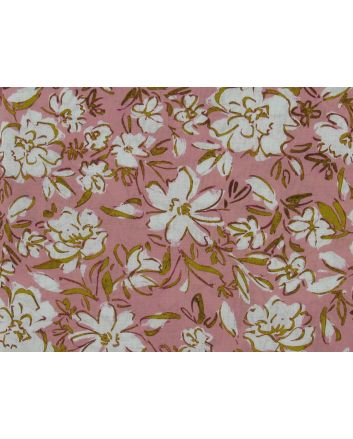 Daisy Sketch Cotton Ramie Blend,  Rose