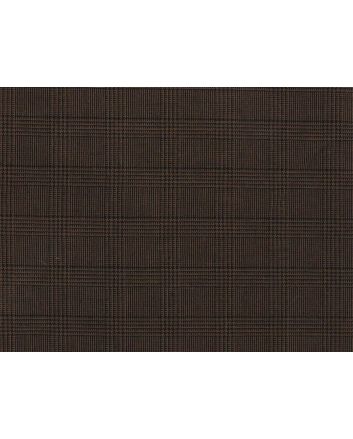 Deadstock Prince Of Wales Check Polyviscose Suiting, Brown