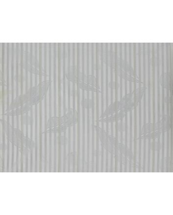 Deadstock Sheer Metallic Stripe Feather Jacquard, White