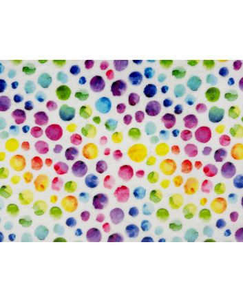 Digital Print Soft Huggle Fleece, Rainbow Dots