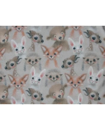 Digital Print Soft Huggle Fleece, Woodland Baby Animals