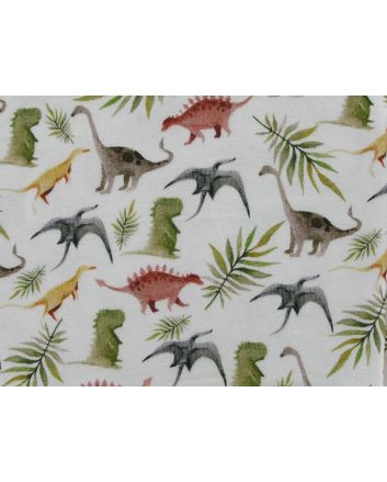 Dino Leaves Cotton Flannel Print