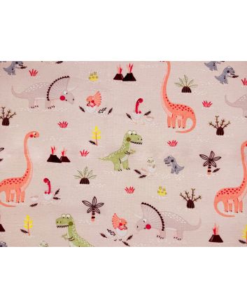 Dino World Cotton Canvas, Sand