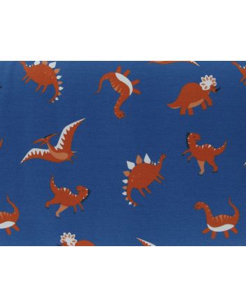 Dinosaur Pals Cotton Jersey Print, Indigo