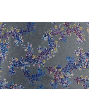 Ditsy Floral Stretch Velour, Silver