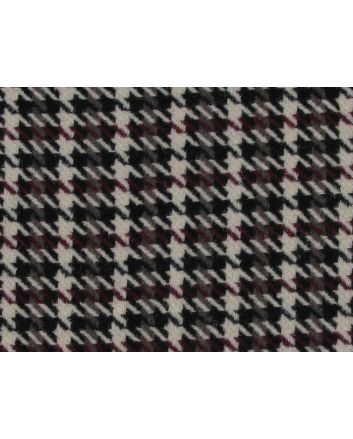 Dogtooth Check Wool Blend, Wine and Black