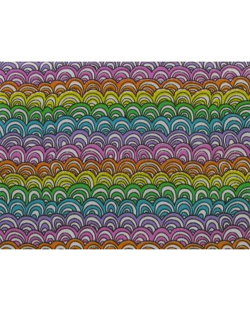 Doodle Rainbows Polycotton Print, White